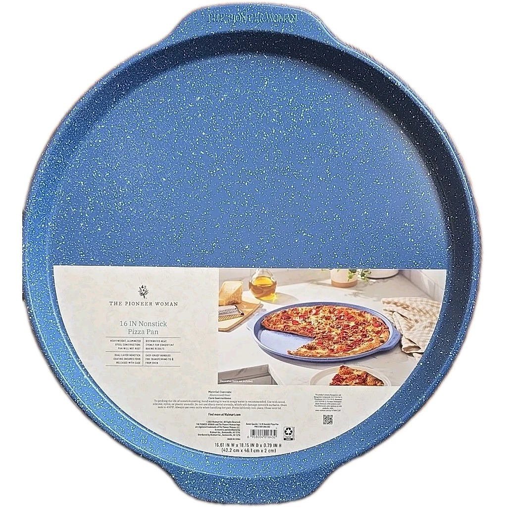 Pioneer Woman ~ 16" Round ~ DENIM (Blue) SPECKLE ~ Non-Stick ~ Pizza Pan