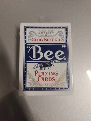 One Deck Vintage Bee No 92 Playing Cards, Sealed, early 1980s- Blue - NEW