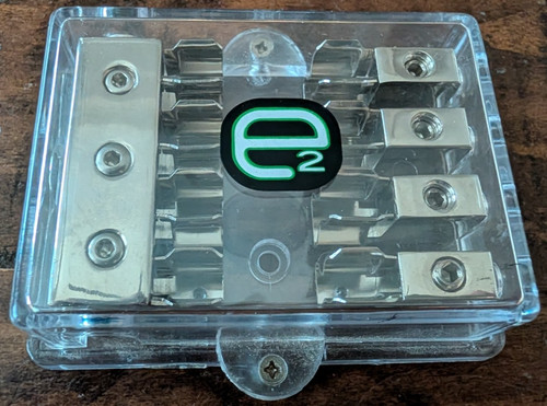 SCOSCHE e2 FOUR 4 AWG IN 4x 8 gauge OUT FUSED DISTRIBUTION BLOCK