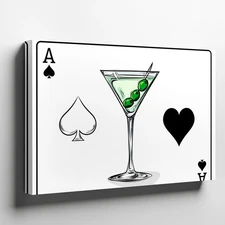 Stylish, Artistic Representation Of A Martini Glass Filled With Three Wall Art