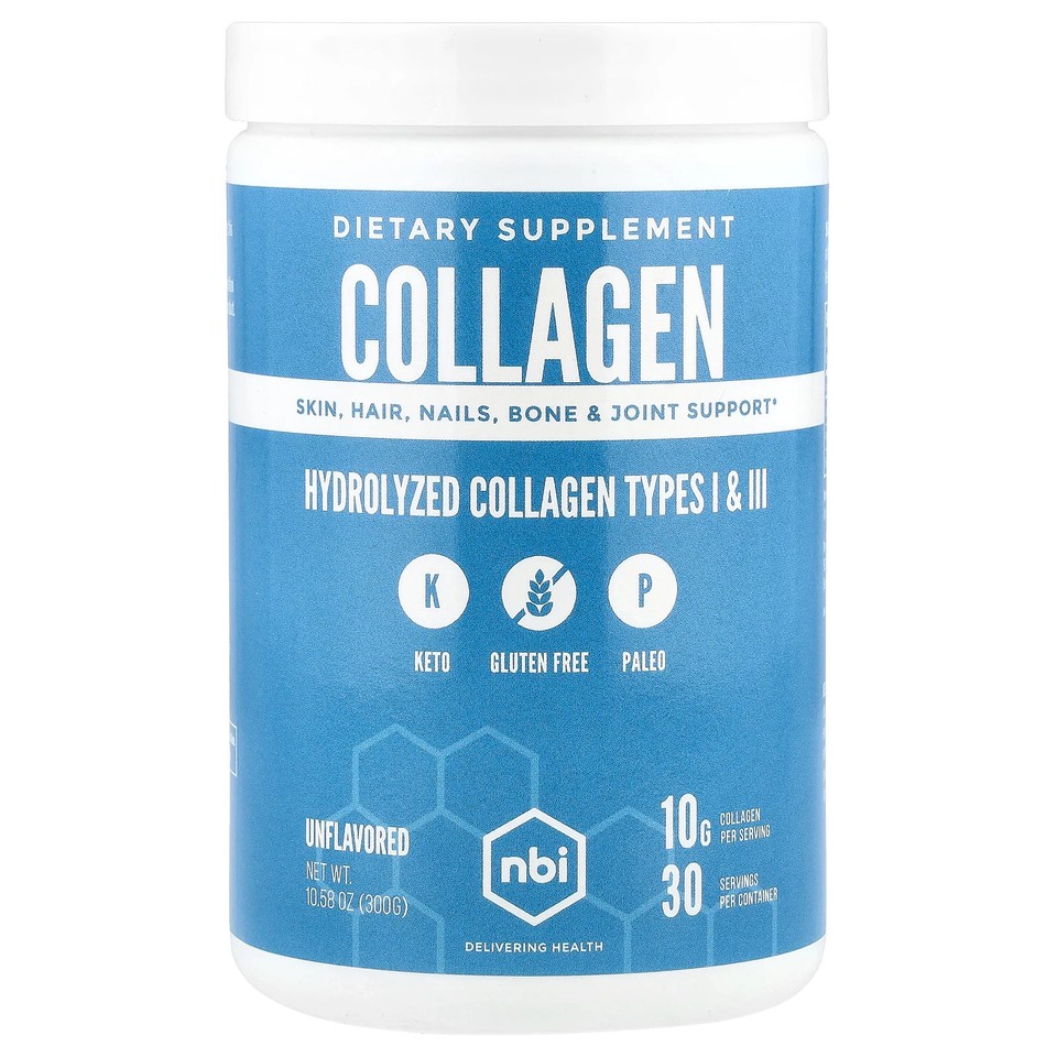Hydrolyzed Collagen Types I & III, Unflavored, 10.58 oz (300 g)