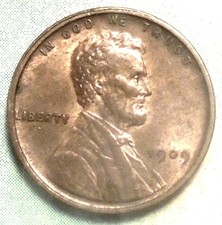 1909 Wheat Cent BU BRILLIANT UNCIRCULATED Brown w RED Swirling LUSTER Store 