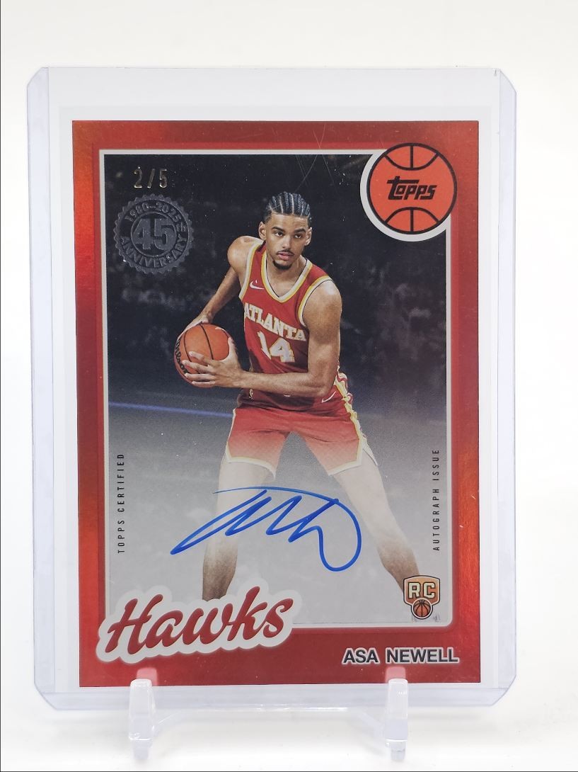 ASA NEWELL 2025-26 TOPPS 1980 ROOKIE AUTOGRAPH RED RAINBOW RC AUTO /5 Q2264