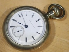 Illinois Columbia 11 Jewel Manual Wind Pocket Watch 18s runs Swing Out Case 1882