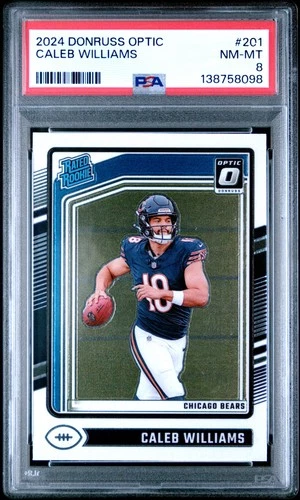 2024 PANINI DONRUSS OPTIC #201 CALEB WILLIAMS ROOKIE RC PSA 8