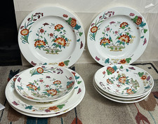 8pcs. Antique 18th C Qing Export Famille Rose Porcelain Plates Berry Bowls