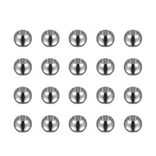 40pcs Beads 6mm Stainless Steel 3.5mm Hole Dia Bead for DIY Crafts, Silver Tone