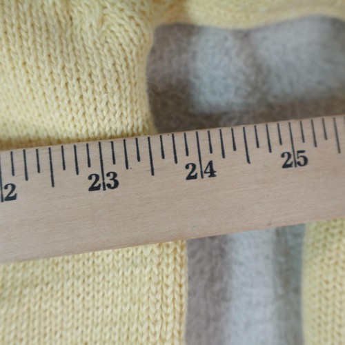 Cardigan maglione vintage Susan Bristol donna XL giallo floreale nastro perline anni 90 - Foto 14 di 17