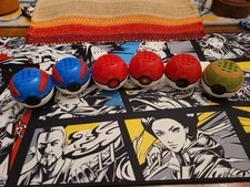 Mega Bloks Construx Empty Pokemon Pokeball Ball Lot Of 6 - 2.5" Diameter