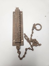 Antique Spring Loaded Latch Chain Pull Cast Iron Surface Mount Door Hardware