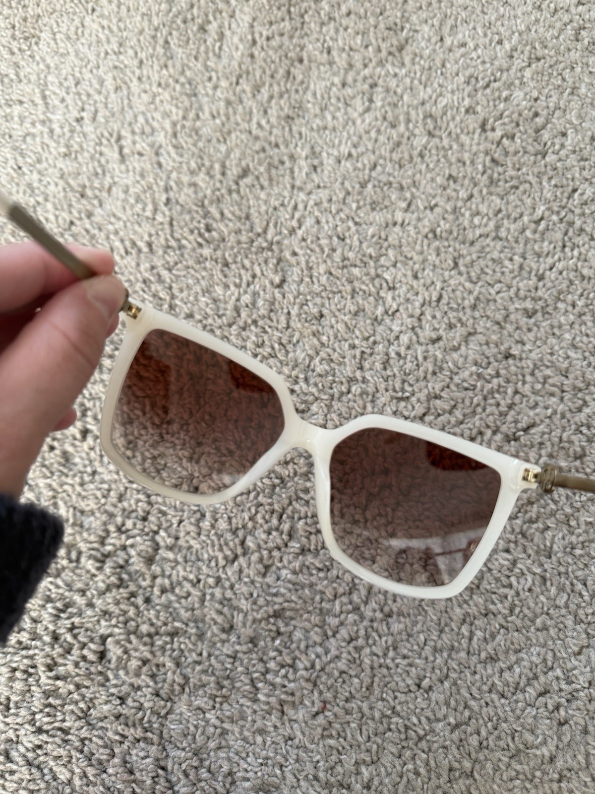 Tory Burch Women's Solid Ivory Angular Square Sun… - image 5