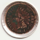 US Rare Old West 1881 Indian Head Penny Coin American Collection Shield Cent USA