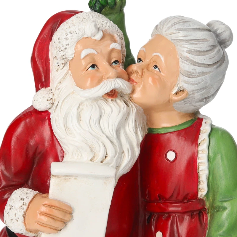 Famiglia Babbo Natale Statuina Decorazione Natalizia Resina Natale Soprammobile, fotografia 7 di 9
