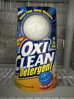 #ad Oxi Clean Toss N Go Laundry Detergent Ball NOS Fresh Scent 25 Loads Starter Kit $14.99