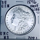 1896 BU GEM MORGAN SILVER DOLLAR UNC MS+++ U.S. MINT RARE COIN 7091