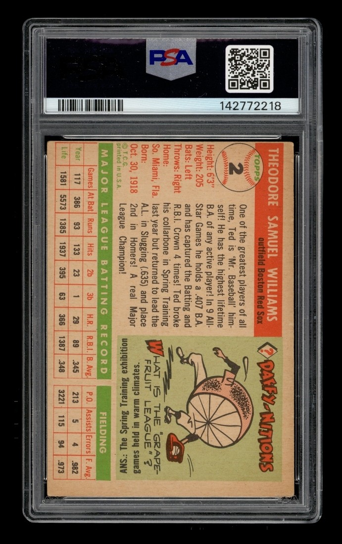 1955 Topps Set-Break #  2 Ted Williams PSA 3 VG (MC) view 2
