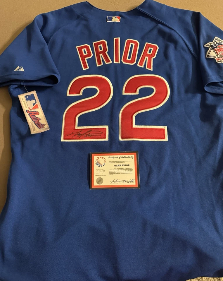 2 FOR 1 = (2) Autographed Mark Prior Chicago Cubs Jerseys -With COA HOME &AWAY - Image 3 of 4