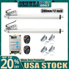 2 Set 1000N DC12V 12" Linear Actuator Motor W/ Remote Controller 220lbs Max Lift