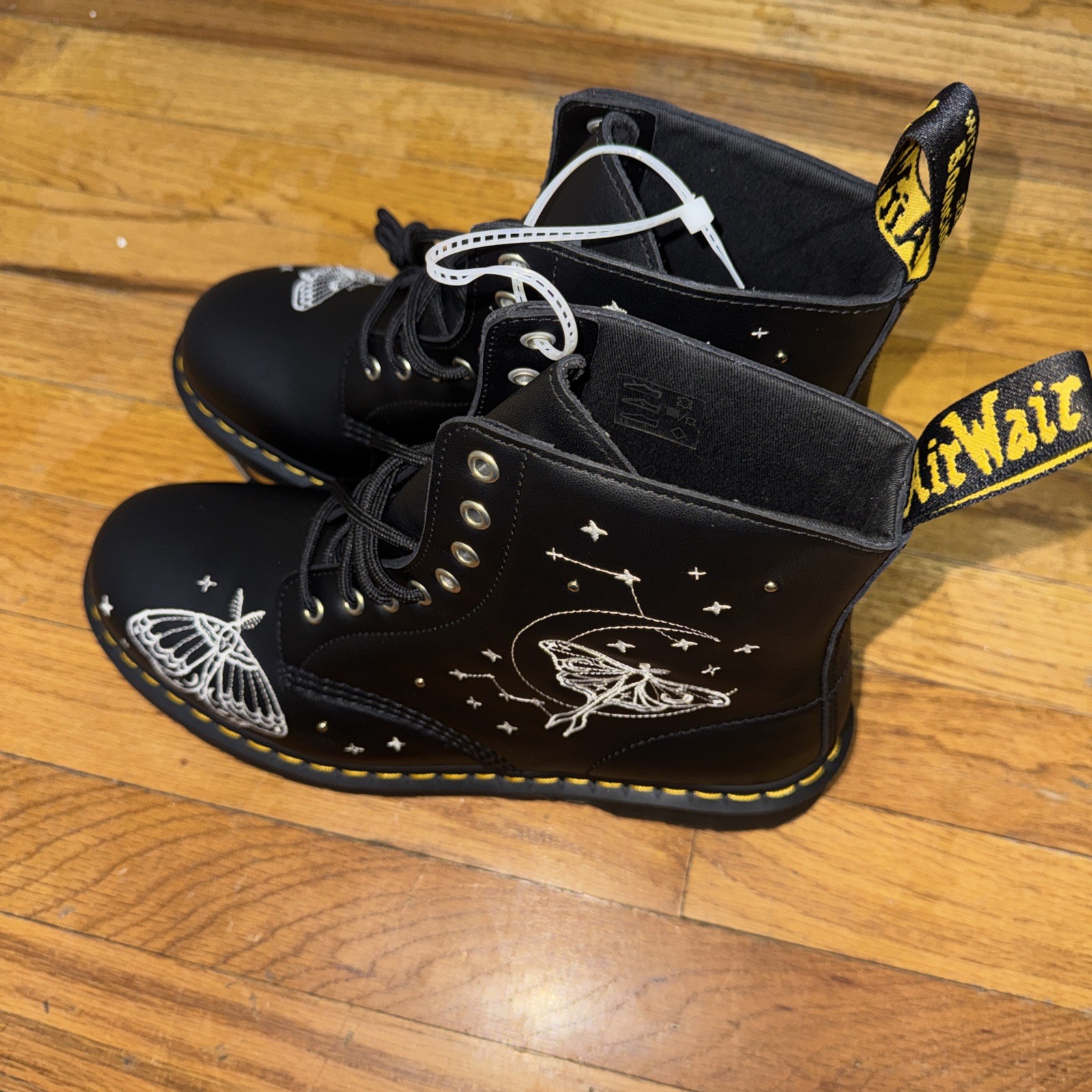 Dr. Martens 1460 Pascal Black Celestial Moth Boots Unisex 11/12 image 3