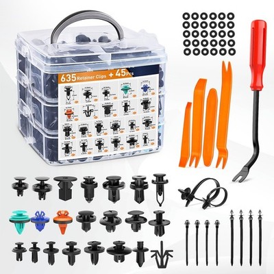 680PCS Tornillos De Plasticos Para Carros Autos Clips Remaches Universal Tools