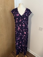 Variations purple mix floral print v neck dress uk size 20.