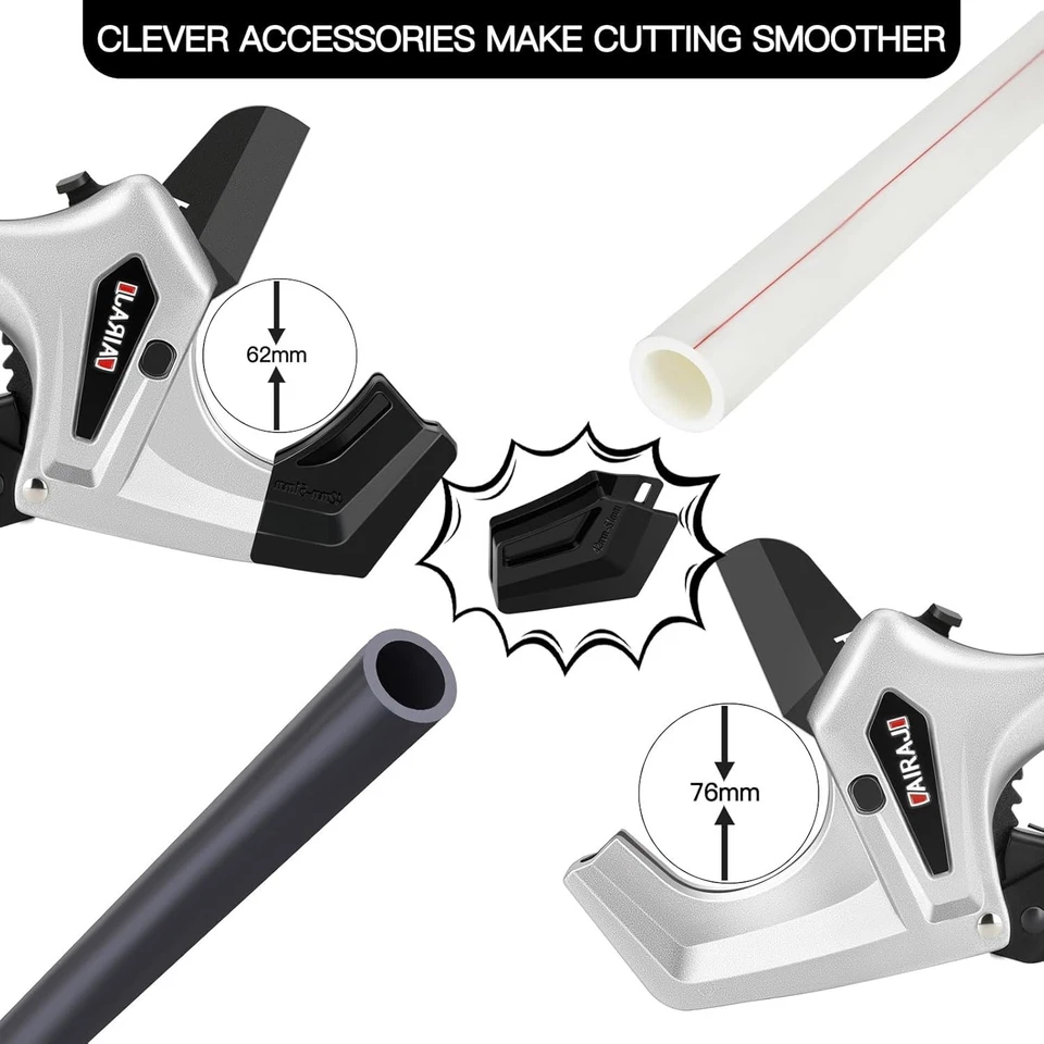 AIRAJ Ratchet PVC Pipe Cutter Heavy Duty,Cuts up to 3 Inches,PVC Cutter with One - Image 3 of 4