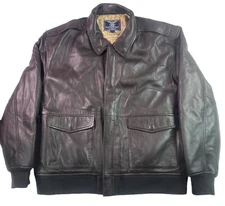 Hammacher Cockpit Blue Eagle Army Air Corps Leather Flight Jacket, Sz. XL Brown