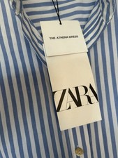 Zara Blue & White Striped Shirt Dress Size Medium