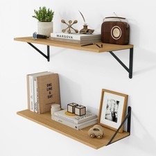 6 Inch Deep Floating Shelves for Wall, 24W x 6D Wood Wall Shelves Set of 2, R...