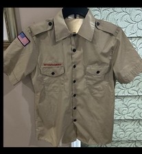 Boy Scout BSA UNIFORM SHIRT Mens Medium Short Sleeve Tan D60