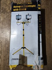 ToolTec Halogen Spotlight with Stand 2x 500Watt 230V Yellow Painted Metal Base