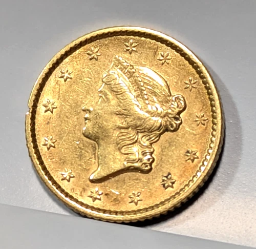 1851 Type 1 Liberty Coronet Gold One Dollar, Higher Grade G$1 Type US Coin *346