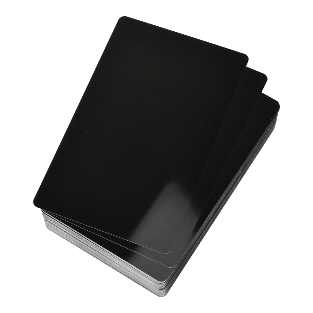 100pcs Black Metal Business Card Blanks Laser Engraving Aluminum Sheet One Color