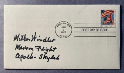 SIGNED MILTON WINDLER AUTO FDC FIRST DAY COVER - NASA FLIGHT DIRECTOR