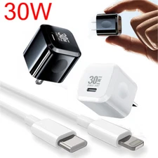 30W PD Cable Power Adapter Type USB-C Fast Charger For iPhone 11/12/13/14/8/7/6