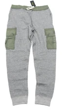 Polo Ralph Lauren Men's Grey Heather/Green Fleece Lined Cargo Jogger Pants