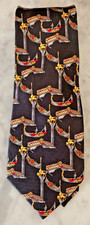 Venezia Mens Tie Necktie Silk Italy Gondola Boat Navy BLACK GOLD Trevisan VTG
