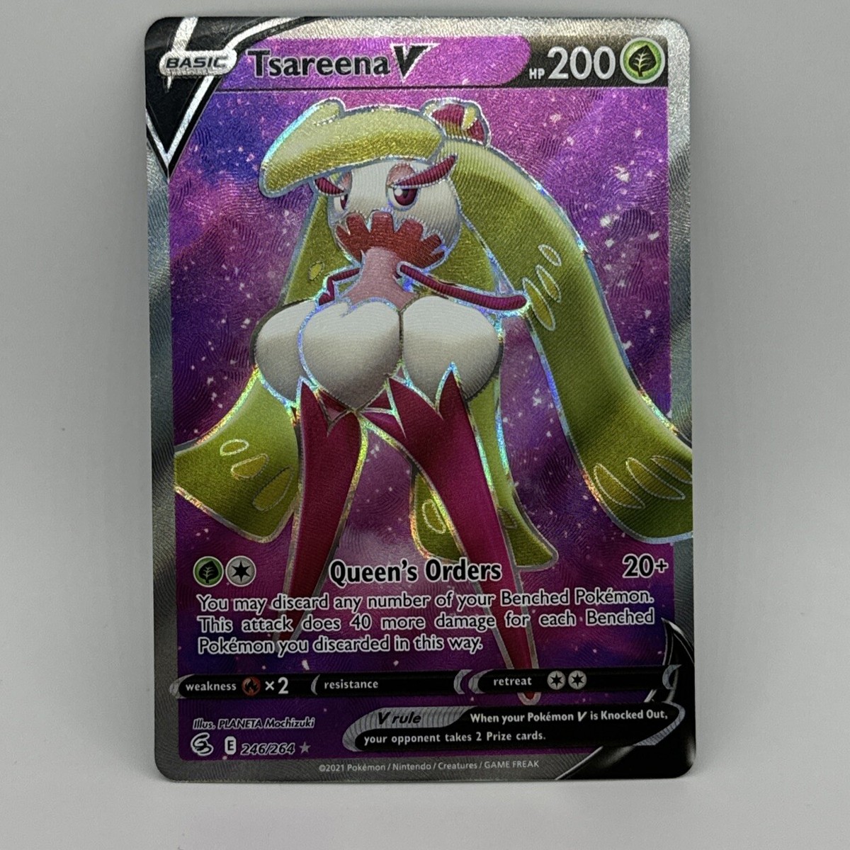 Tsareena V 246/264 Holo Full Art Ultra Rare Card Pokmon Fusion Strike - NM