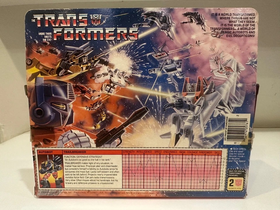 G1 Hasbro Takara Transformers Pre Rub Trailbreaker MIB Complete - Image 2 of 4