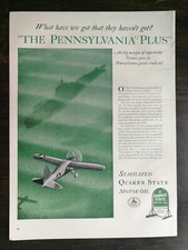 Vintage 1942 Quaker State Motor Oil Pennsylvania Grade Full Page Original Ad 721