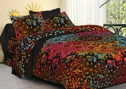 Elephant Mandala Hippie Gypsy Indian Quilt Duvet Cover Bedding Set & Pillow Boho - Picture 5 of 33