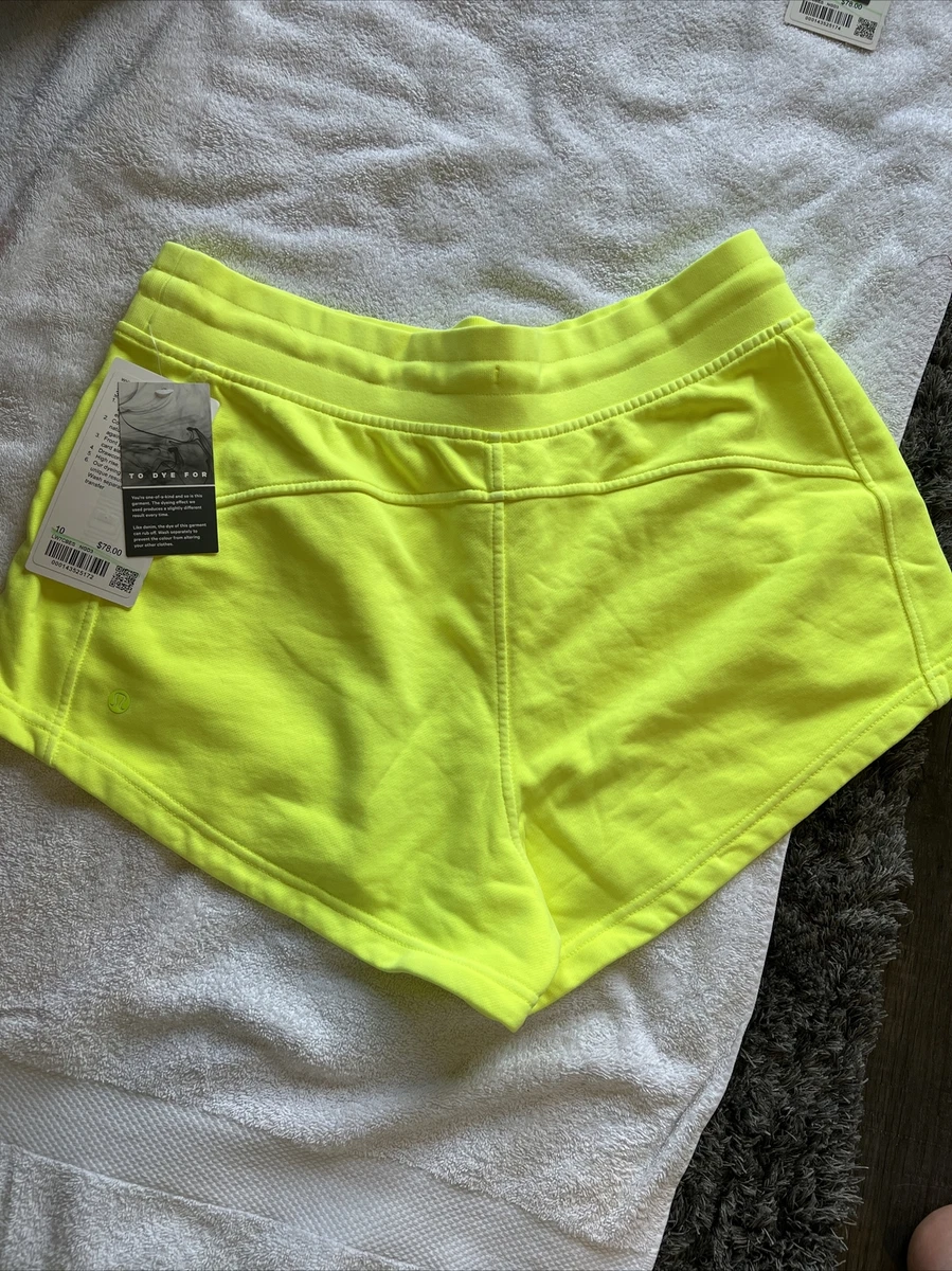 Neon yellow lululemon shorts cheap