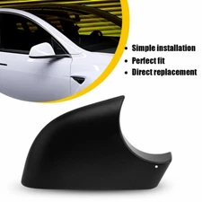 Black Right Passenger Side Car Rearview Mirror Cap Cover For 20-23 Tesla Model Y