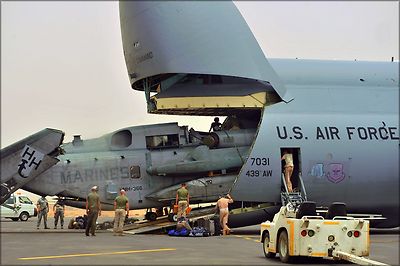 Poster, Many Sizes; Ch-53E Super Stallion Helicopter Unloaded From C-5B Galaxy