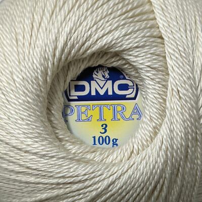 DMC Petra Häkelfaden - Farbe: ECRU - Baumwolle - Größe 3 - 100 g
