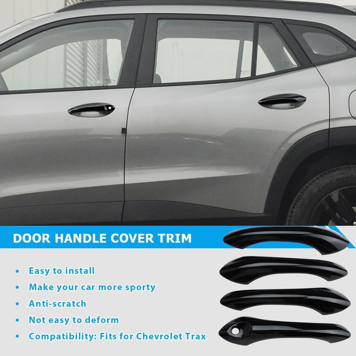 YOUNGERCAR Smart Keyhole Handle Covers (Black) - 4-Piece Set For 2017-2020 GMC Acadia & Terrain, Chevy Equinox & More - View #3
