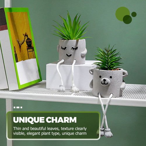 Simulación de una planta en maceta jugosa oficina decoración de plantas falsas - Imagen 10 de 11
