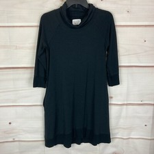 Southcott Dress Women 0 XS Black Cowl Neck Knit Sweater 3/4 Sleeve Pockets Solid
