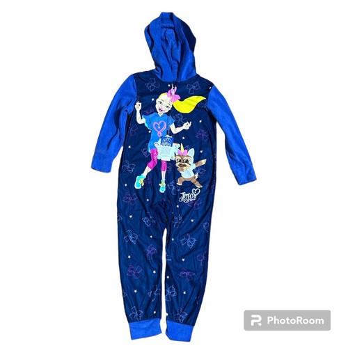 JoJo Siwa Girls Hoodie Blanket Union Suit Pajamas 6 Blue One-Piece