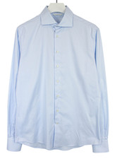 SUITSUPPLY Slim Fit Formal Shirt Men's XLARGE Blue Button Up Long Sleeve Cutaway